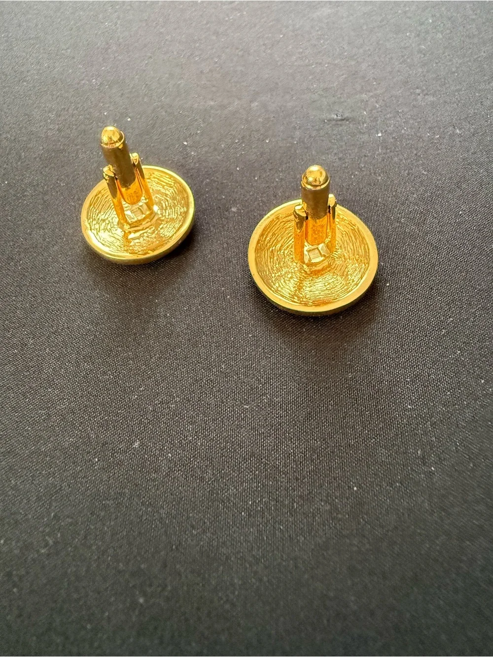 Gold & Black Round Cufflinks